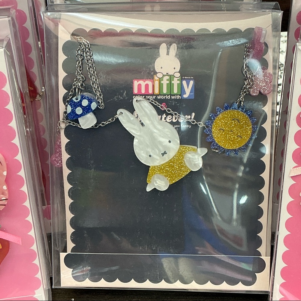 Miffy Sun and Shroom Acrylic Necklace